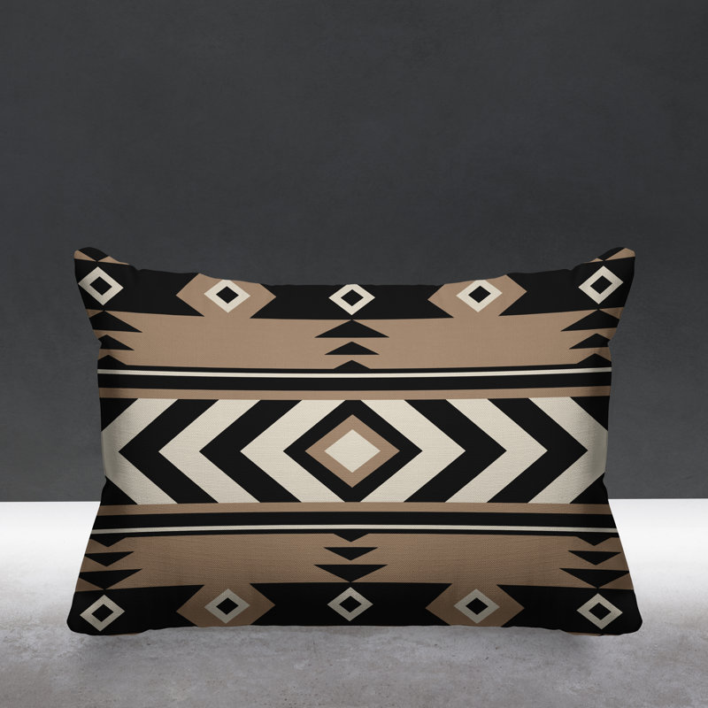 Coussin intérieur / extérieur Fika Southwestern, Beige