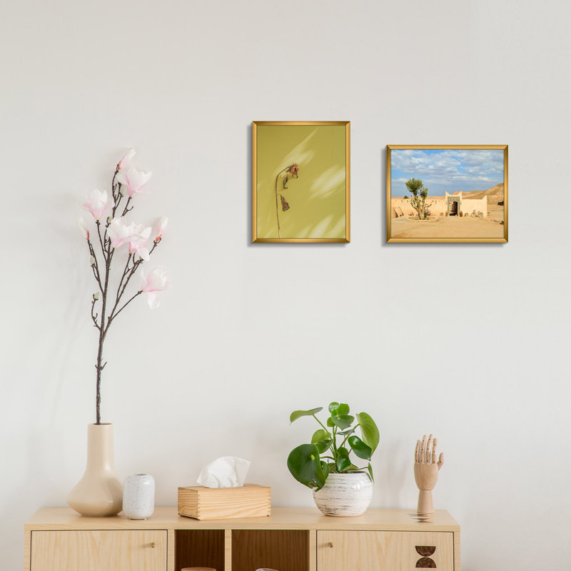Cadre photo Drennon en métal, cadres photo ou plateau de table et fixation murale, Bronze, 8 pi x 10 po emmêlé à 5 po x 7 po