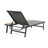 Chaise Lounge With Attached Wood Side Table, 1Pc