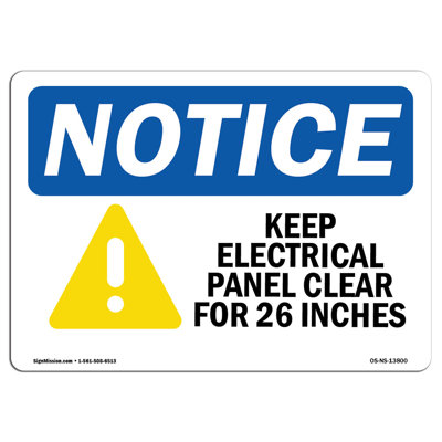 Keep Electrical Panel Clear Sign with Symbol -  SignMission, OS-NS-A-1218-L-13800