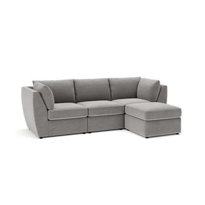 Caldwell 4-PC Modular Upholstered Sofa With Ottoman