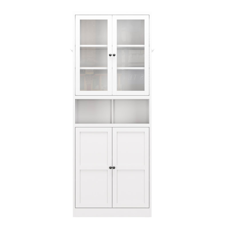 72-Inch, Metal Cabinet, Kitchen, White, Adjustable Shelves, Stainless Steel Frame, Freestanding, Use, Magnetic , Scratch- Features