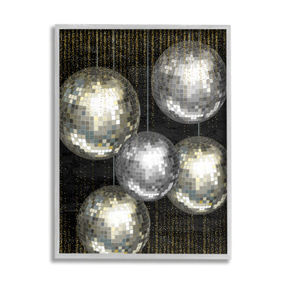 Az-610, reproduction encadrée de boules disco rétro sur toile par Kim Allen