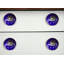 Set of Eight Purple And Grey Ceramic And Metal Drawer Pull Knobs