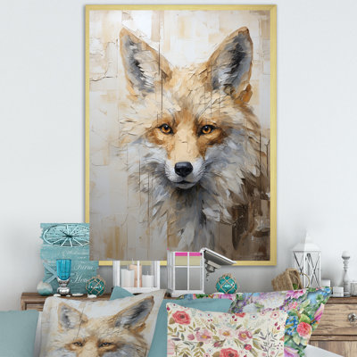 " Minimalism Beige Fox Portait "