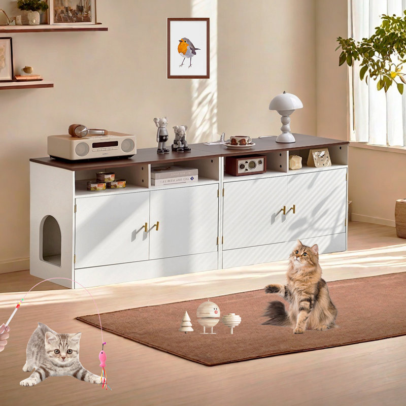 Box Enclosure Modern Litter Box Covered Litter Box Enclosed Cat
