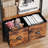 Bookshelf with Drawers,Bookcase with Shelves, Modern Wood and Metal Bookshelves Storage Organizer, Display Free Standing Shelf Unit for Bedroom, Living Room, Office-1927137771-1927137765