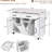 Multipurpose Kitchen Island With Trash Can, Drop Leaf Countertop, Spice Rack, Towel Stationary Shelf, White Adjustable Leaf, Can Holder, Bar,-815695852