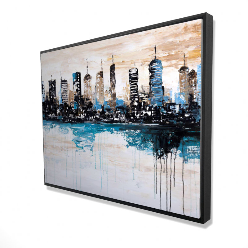 Bâtiments à l'horizon - Toile encadrée 36 po x 48 po