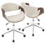 Chaise de bureau en noyer et crème