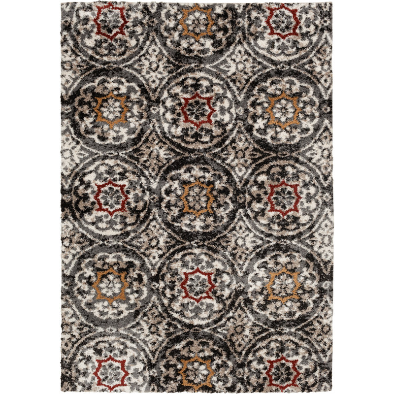 Sherman Performance Washable Floral Indoor Rug, Rectangle 5' x 7'3"
