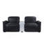 Fauteuil inclinable électrique en cuir fleur noir (assemblé)