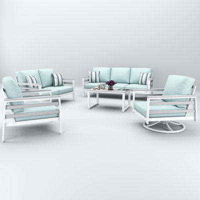 Townsend 7 Person Seating Group With Sunbrella Cushions by Birch Lane