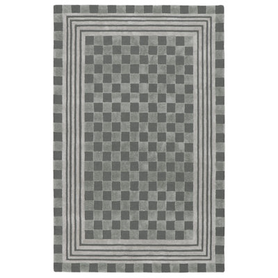 Sage Green Tonal Check Rug