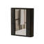Armoire de salle de bain murale avec miroir, 2 tablettes intérieures, décor américain, au-dessus de la toilette, fermeture magnétique, cadre en acier, miroir à une porte à assemblage rapide pour rangement, conception rustique, meuble-lavabo, eau