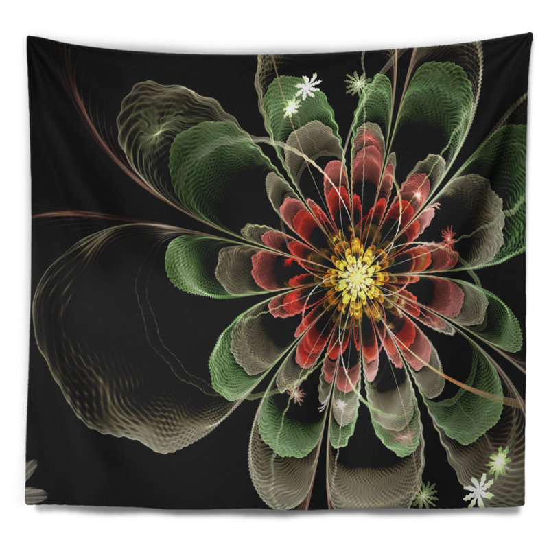 Tapisserie florale abstraite, H 32 po x l 39 po