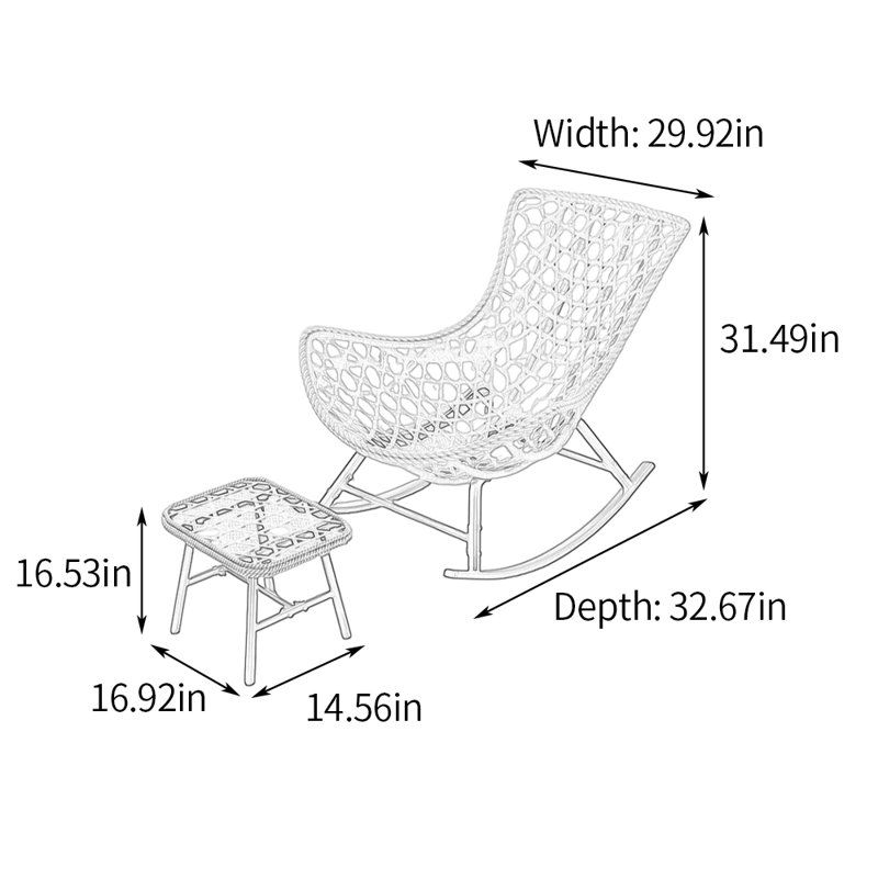 Chaise berçante décontractée Home, Gris clair