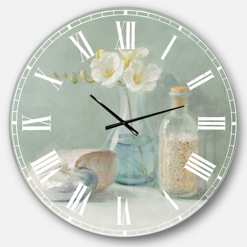 Horloge murale Pastel Bath II - Farmhouse, Surdimensionné