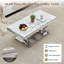 Table basse à piédestal Skailar, plateau en faux marbre -826332630-826332631