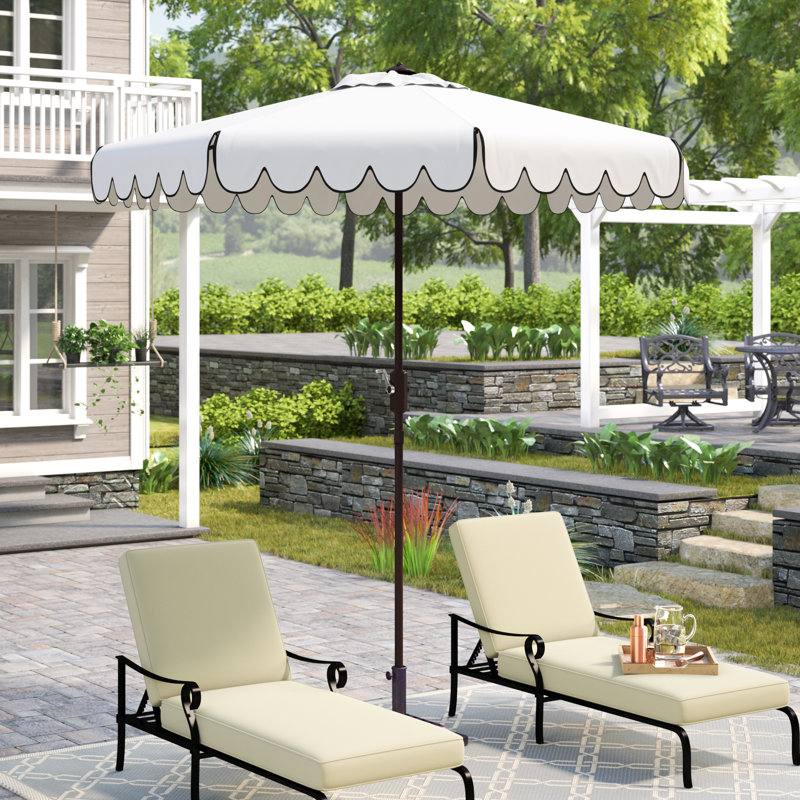Pedrick 100.8'' Tilt Market Umbrella, Ivory/Black