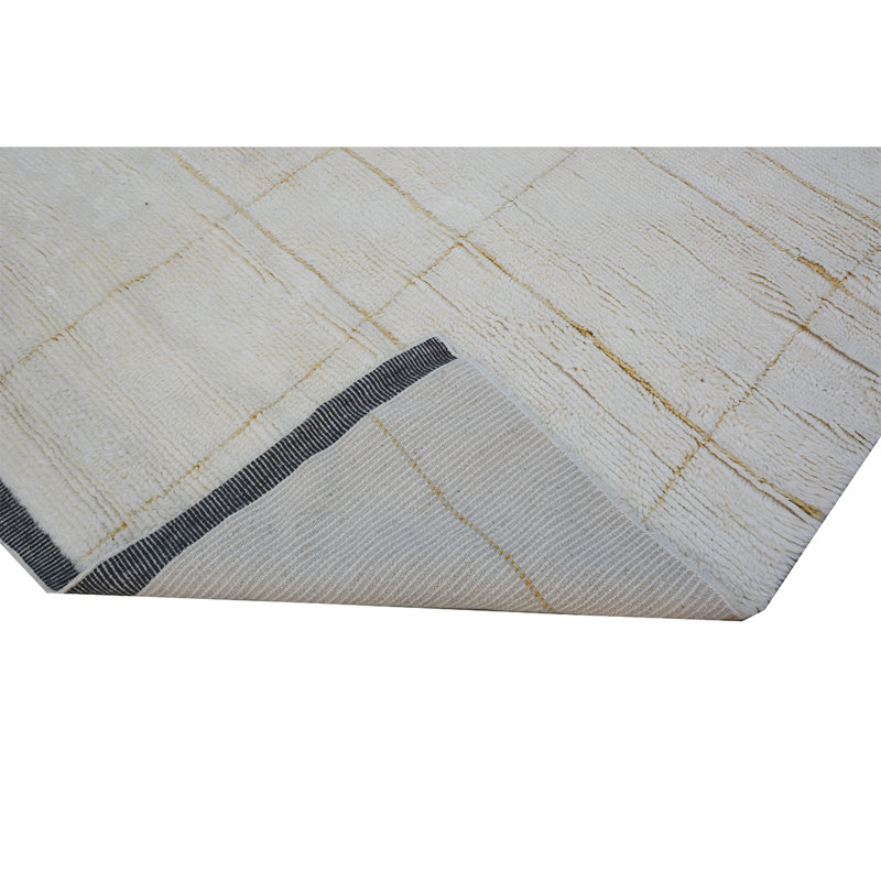Tapis gris clair en laine noué à la main, Rectangle 10 pi x 14 pi