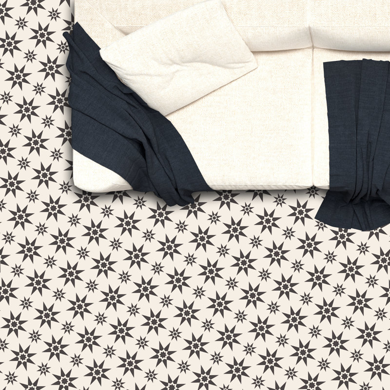 Parrott 127 x 60 cm PVC Patterned Tile in Cream/Black