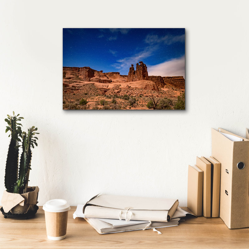 «Three Gossips Under The Stars» par Rick Berk, art mural sur toile, H 12 po x l 18 po x P 0,75 po