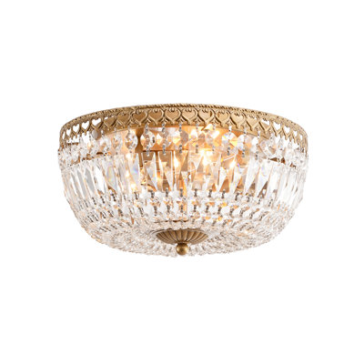 Lustre encastré en cristal brossé 3 lumières 14,2 po Macri