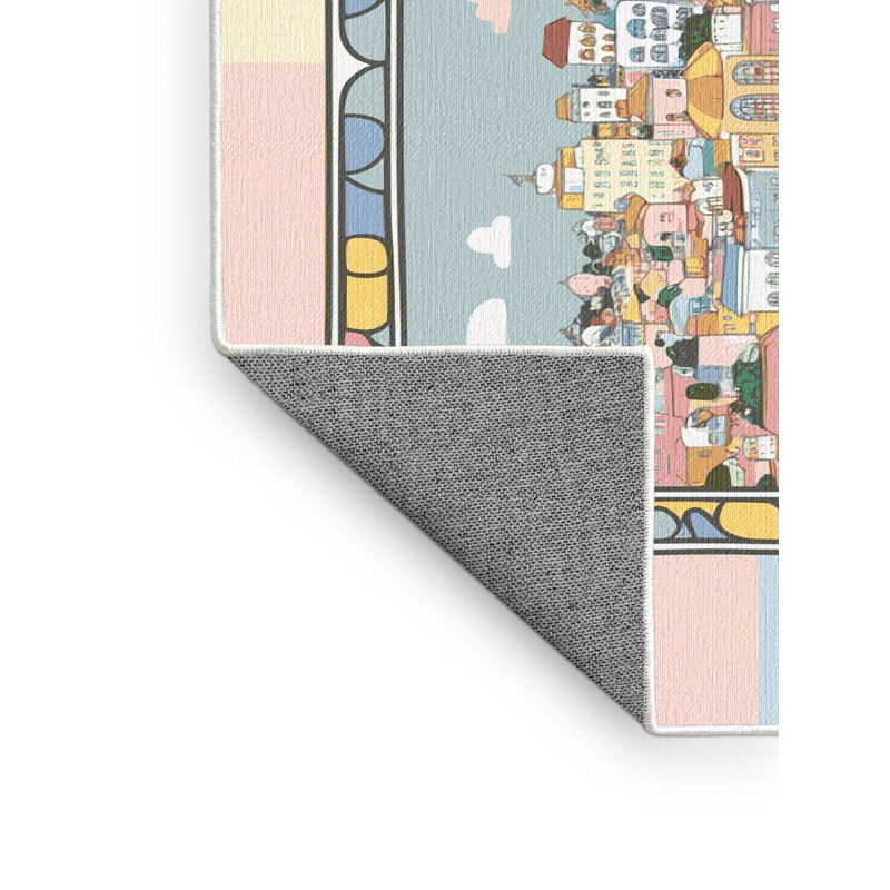 Harriet Bee Washable City Scape Rug, Rectangle 8' x 12'