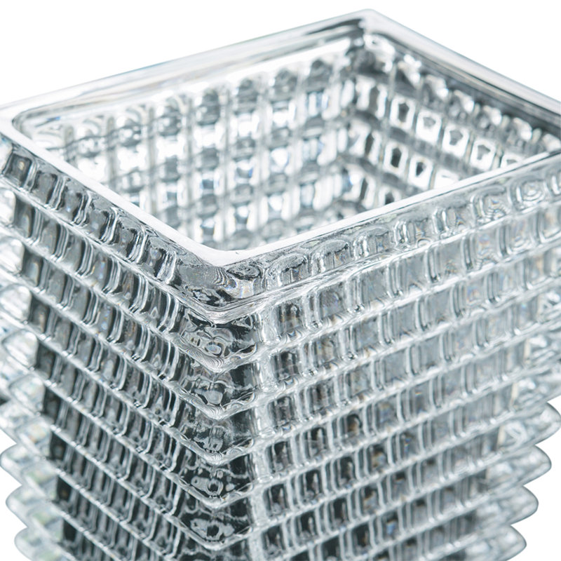Vase effilé rectangulaire en verre - 6,5 po x 4,5 po x 11 po - transparent