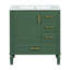 Meuble-lavabo de salle de bain 30 po, trois tiroirs avec mécanisme de fermeture en douceur, lavabo en céramique, poignées dorées, convient aux petites salles de bain traditionnelles 30 po, tiroirs, fermeture, choix compact