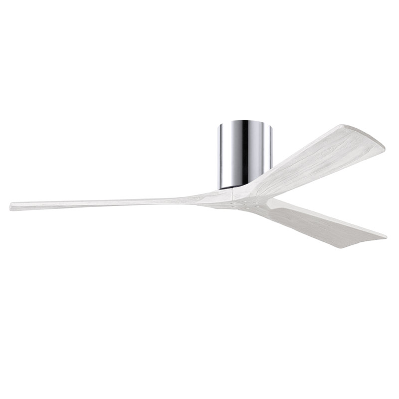 Ventilateur de plafond à 3 pales Olivier, Chrome poli, Blanc mat, 60"