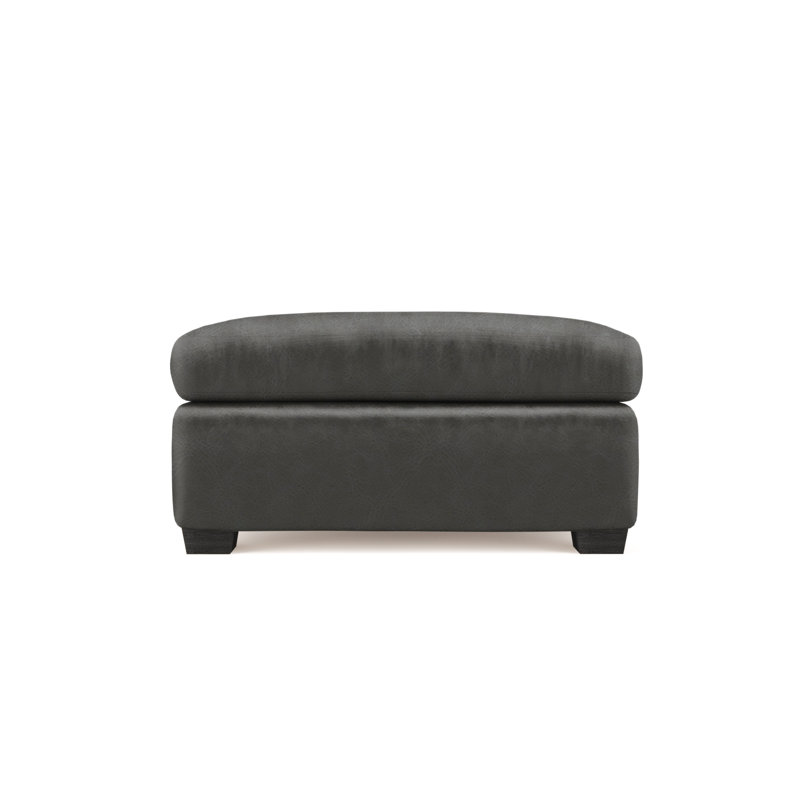 Rivington Ottoman, Plush Velvet Oyster, Weathered