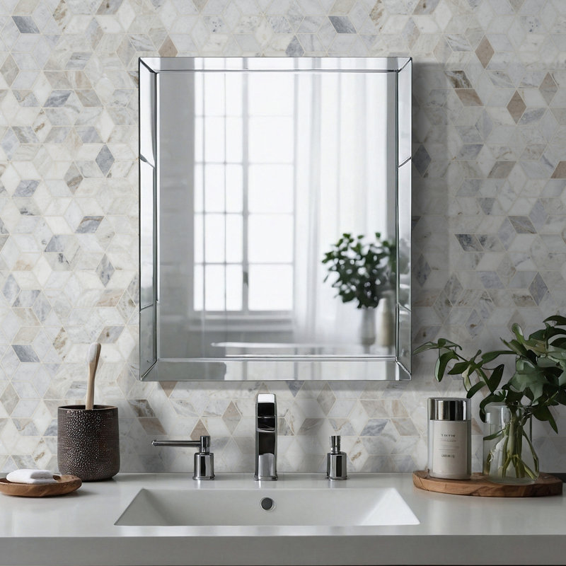 Castella de Blanc Cube 12 in. x 12 in. Honed Marble Mosaic Floor and Wall Tile