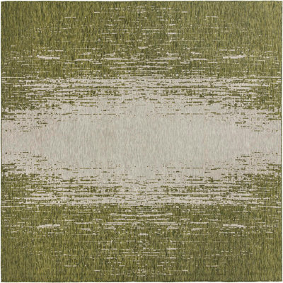 Tapis abstrait vert / gris Jennette