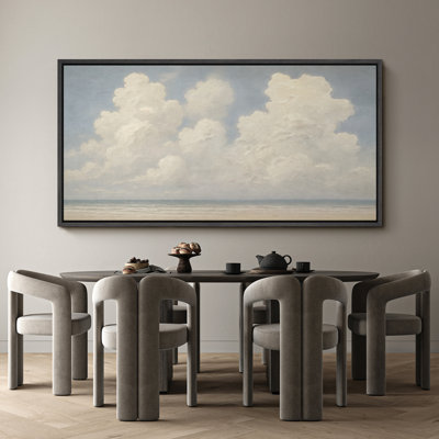 Large Framed Canvas Print Wall Art - Cloud Sky Landscape Print for Nature Home Decor