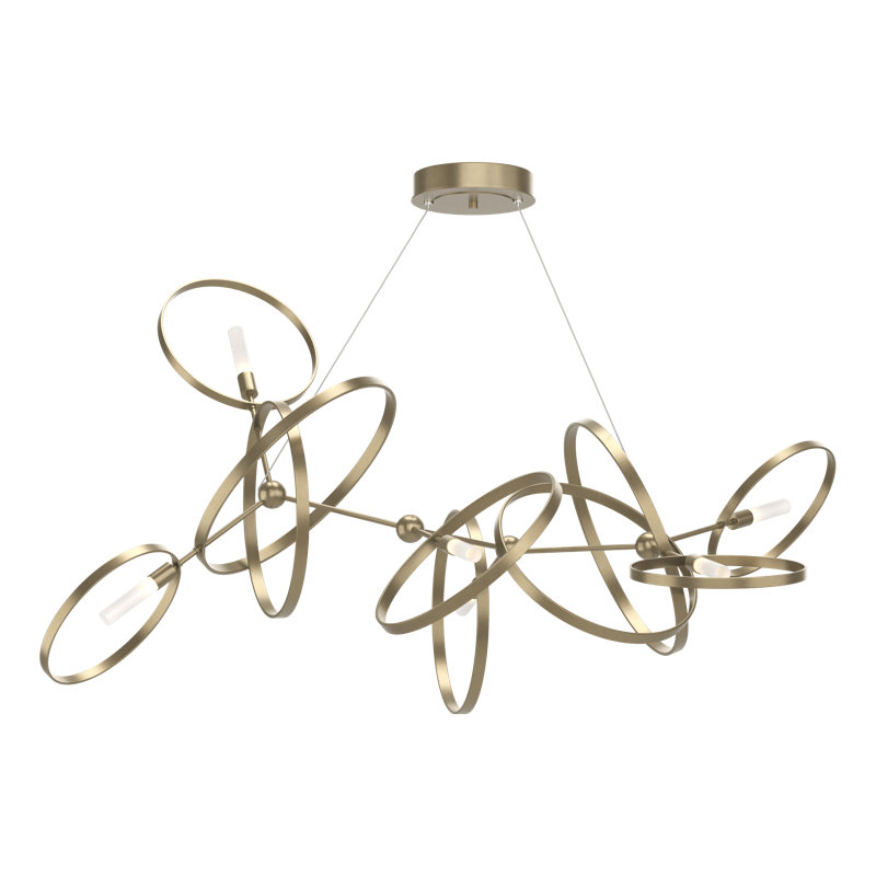 Celesse 6 - Light Unique Geometric Chandelier, Soft Gold, Soft Gold