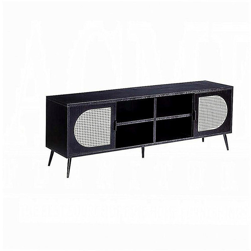 Meuble télé noir avec pieds en métal