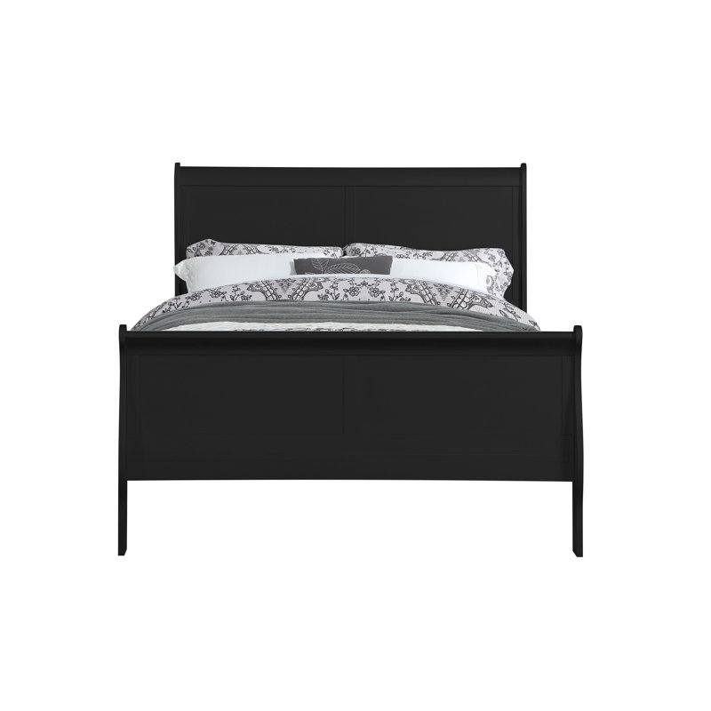 Cavender Sleigh Panel Bed, King, Black