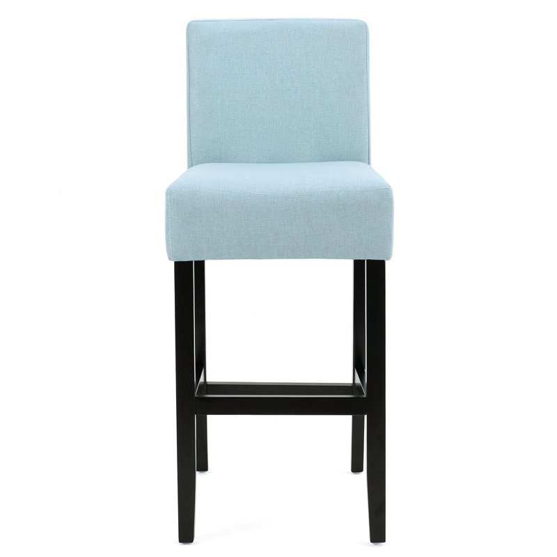 30-Inch Fabric Barstool With Solid Wood Frame (Set Of 2), Blue