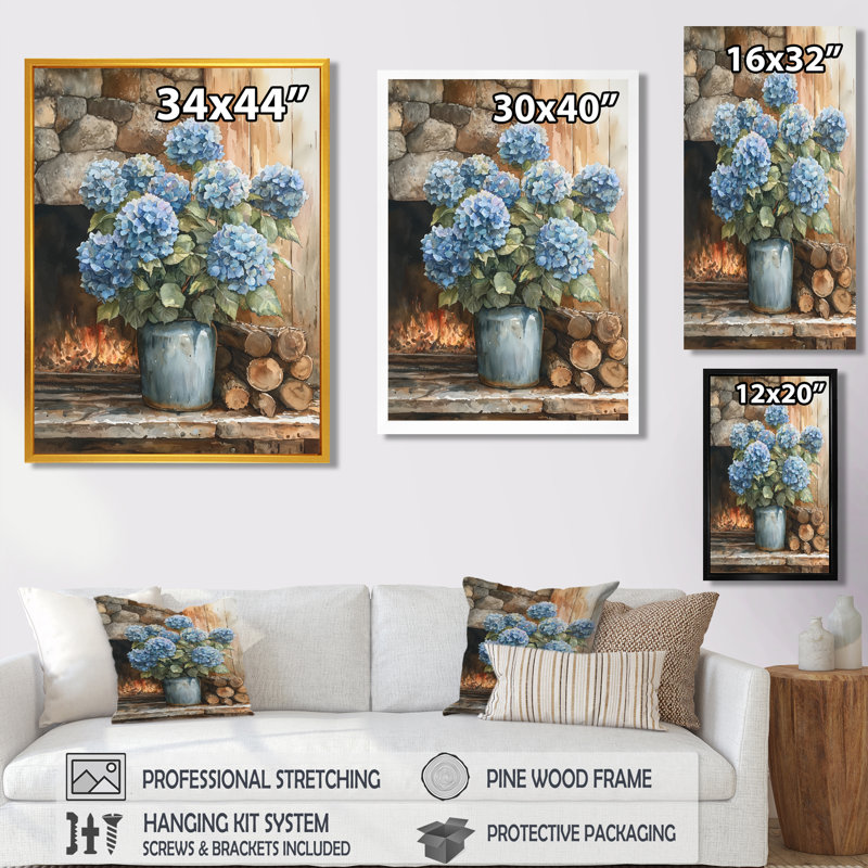 Gerone - art mural floral, H 40 po x l 30 po, Toile tendue, Does Not Apply