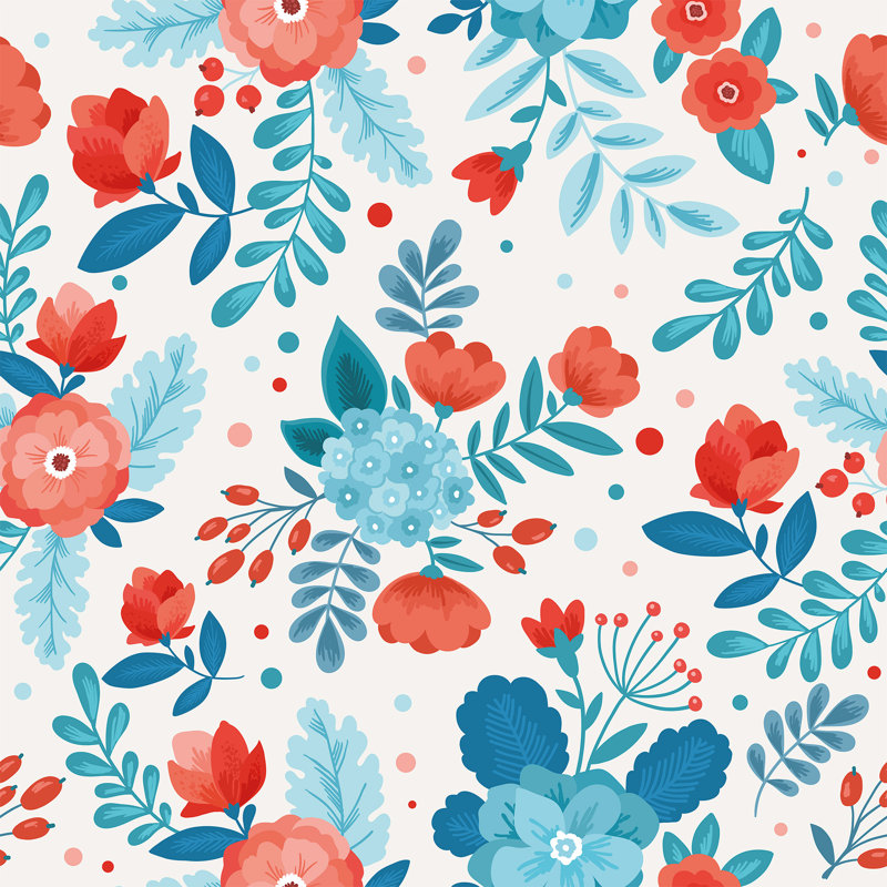 Peel & Stick Floral Tile, 126" L x 24" W