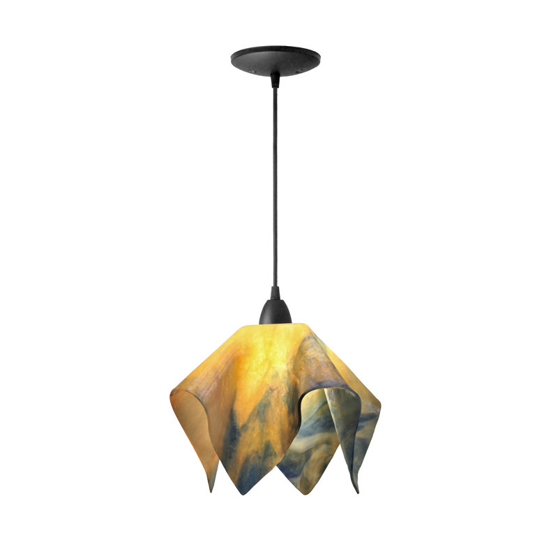 Luminaire suspendu Amergin, Grand, Brun, Fleur de paille
