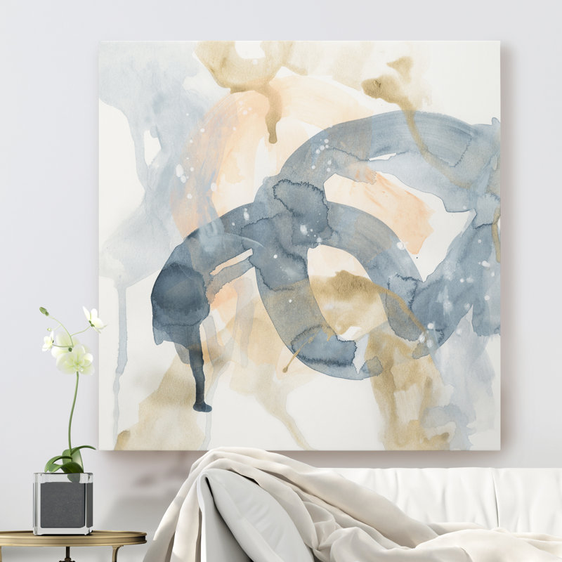 « liquid blueprint vii »-reproduction d’art sur toile, H 40 po x l 40 po x P 1 po, Toile tendue