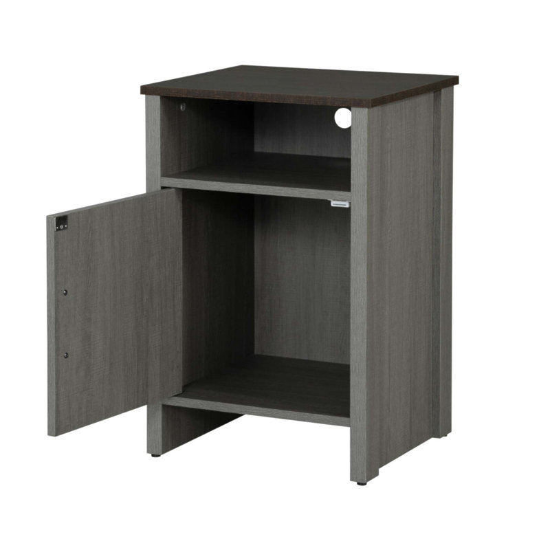 Table d'appoint rustique de style campagnard avec poignée en métal, tiroir en X et conception à deux tons pour un rangement et une décoration pratiques