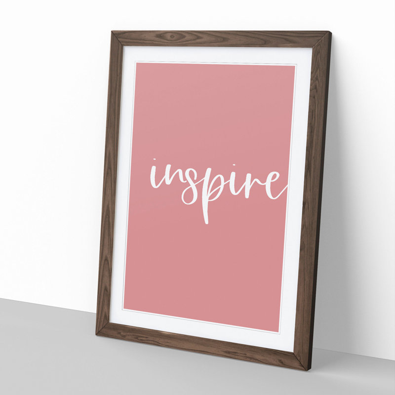 Inspire - Picture Frame Typography, 48cm H x 36cm W x 2cm D, Walnut