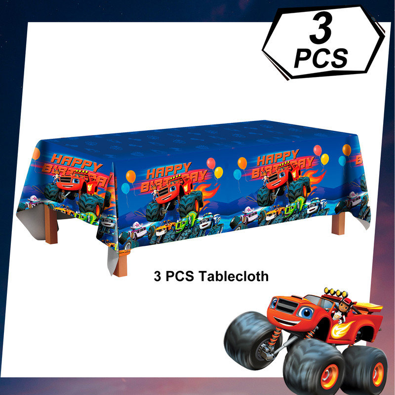 Ensemble de nappes Blaze Party, 3 pièces Blaze and The Monster Machines Party Decorations