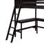 Lit mezzanine double avec tablettes et bureau, lit mezzanine en bois avec bureau-2030251001