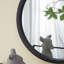 Miroir mural circulaire avec cadre en bois-655637367