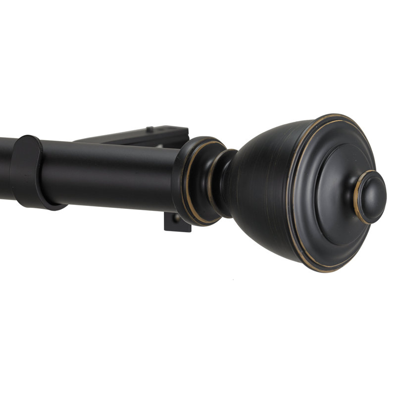 Ensemble de tringle à rideaux Furst, Noir, H 3 po x l 120 po x P 6 po